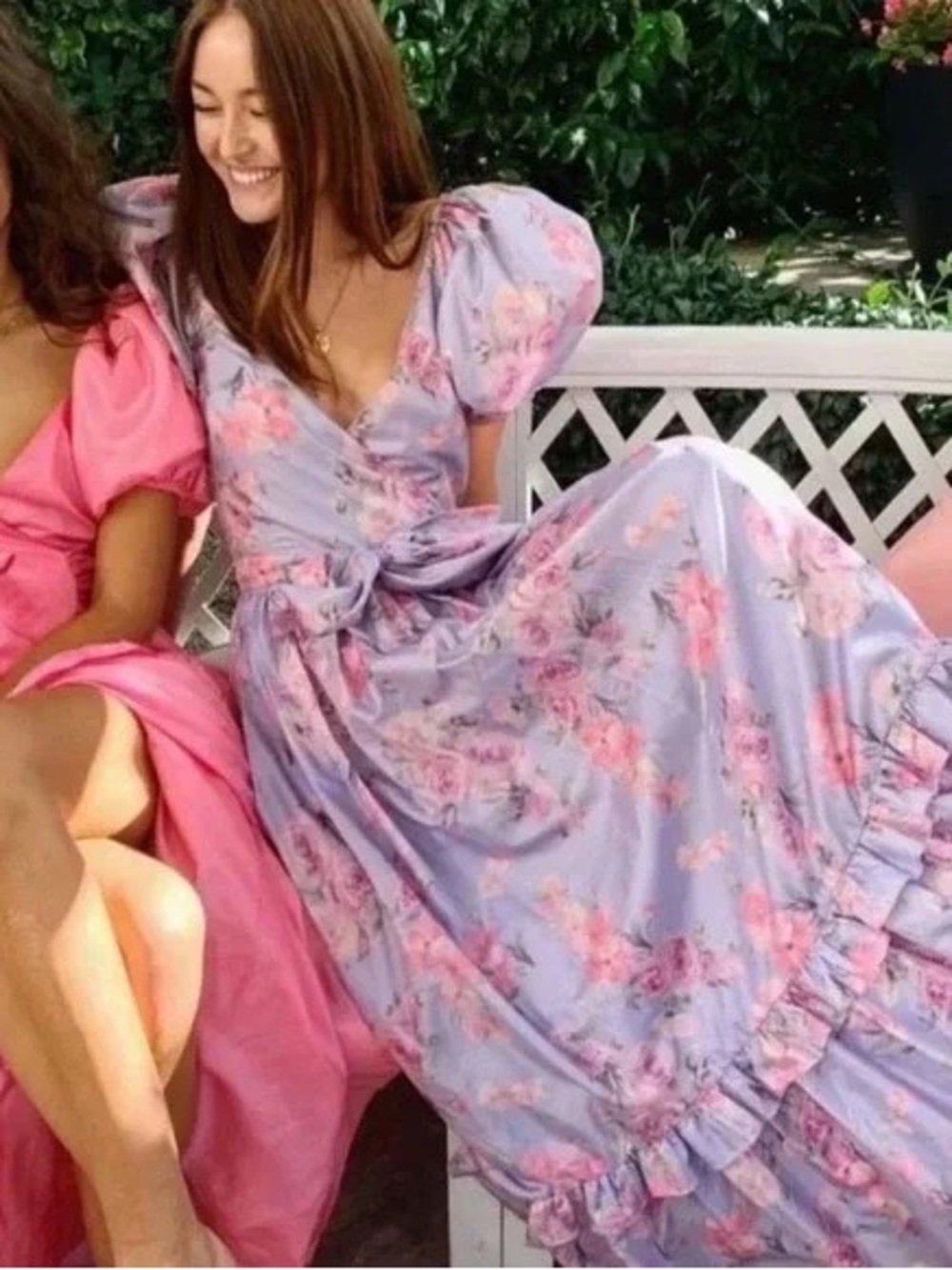 NWT LoveShackFancy Ida Hibiscus Lavender Purple Floral Taffeta Maxi Dress Gown 8 - Picture 6 of 15